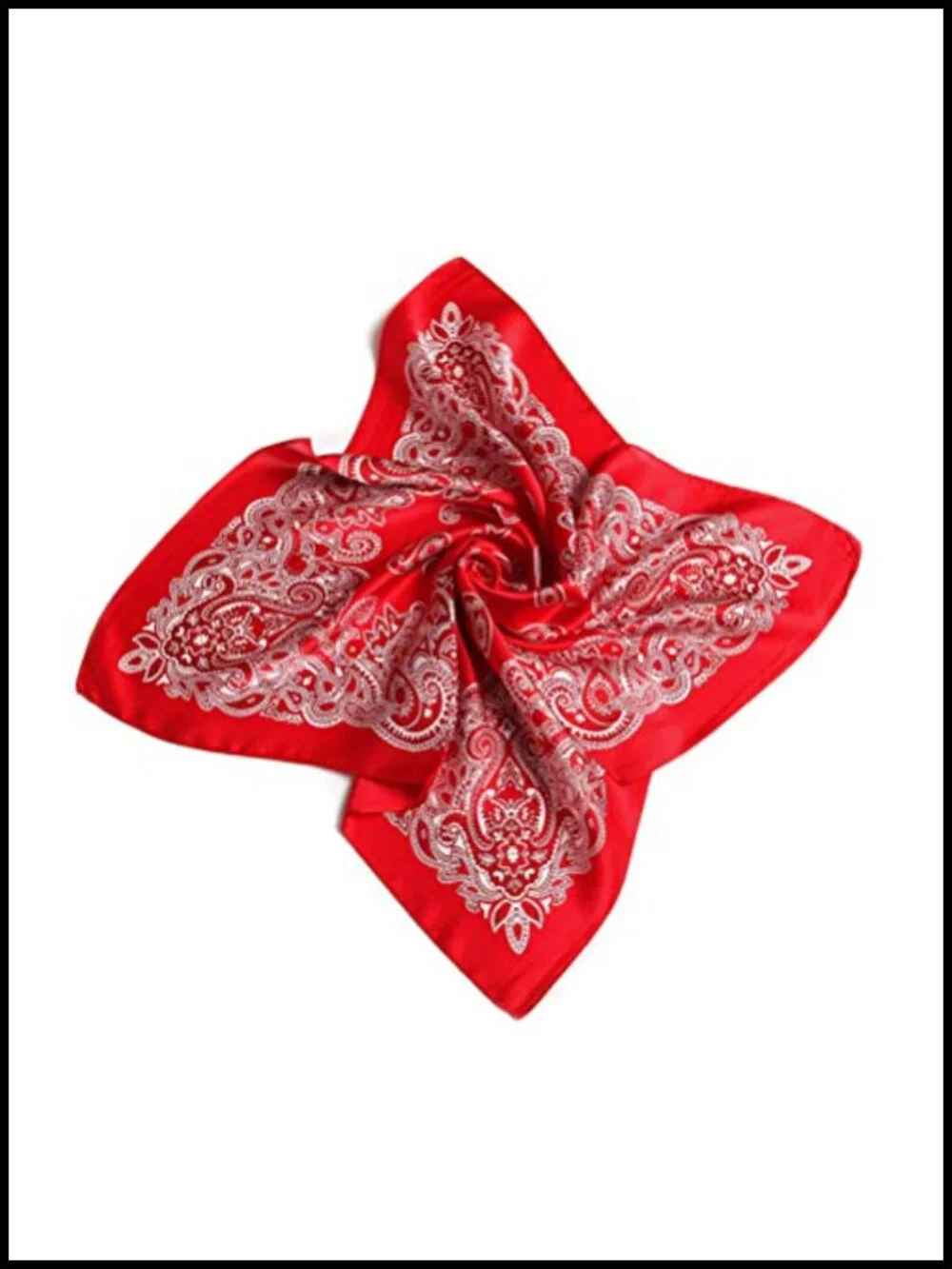 100% Real Mulberry Silk Paisley Scarf, 21x21 Square Satin Hair Face Scarf